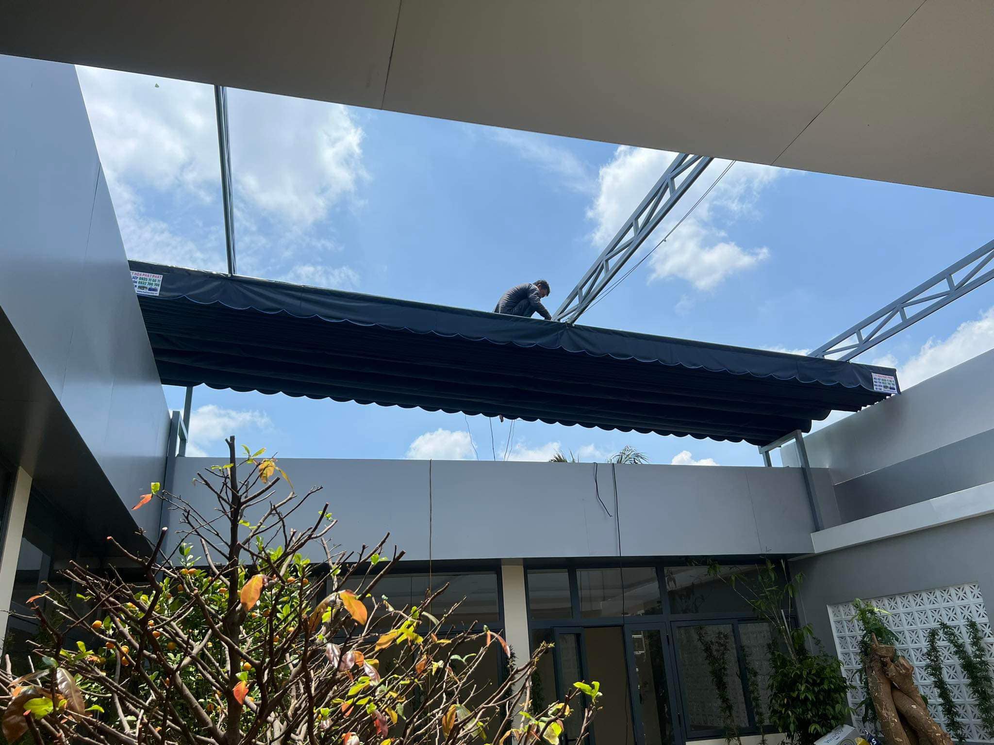 Thi công bạt kéo ngoài trời ở Thanh Hoá Thi công bạt kéo ngoài trời ở Thanh Hoá