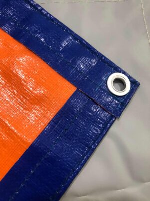 Bạt nhựa xanh cam 2 da ở Thanh Hoá may viền đóng khuy