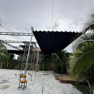 Bạt xếp lượn sóng nhà để xe ở Thanh Hoá