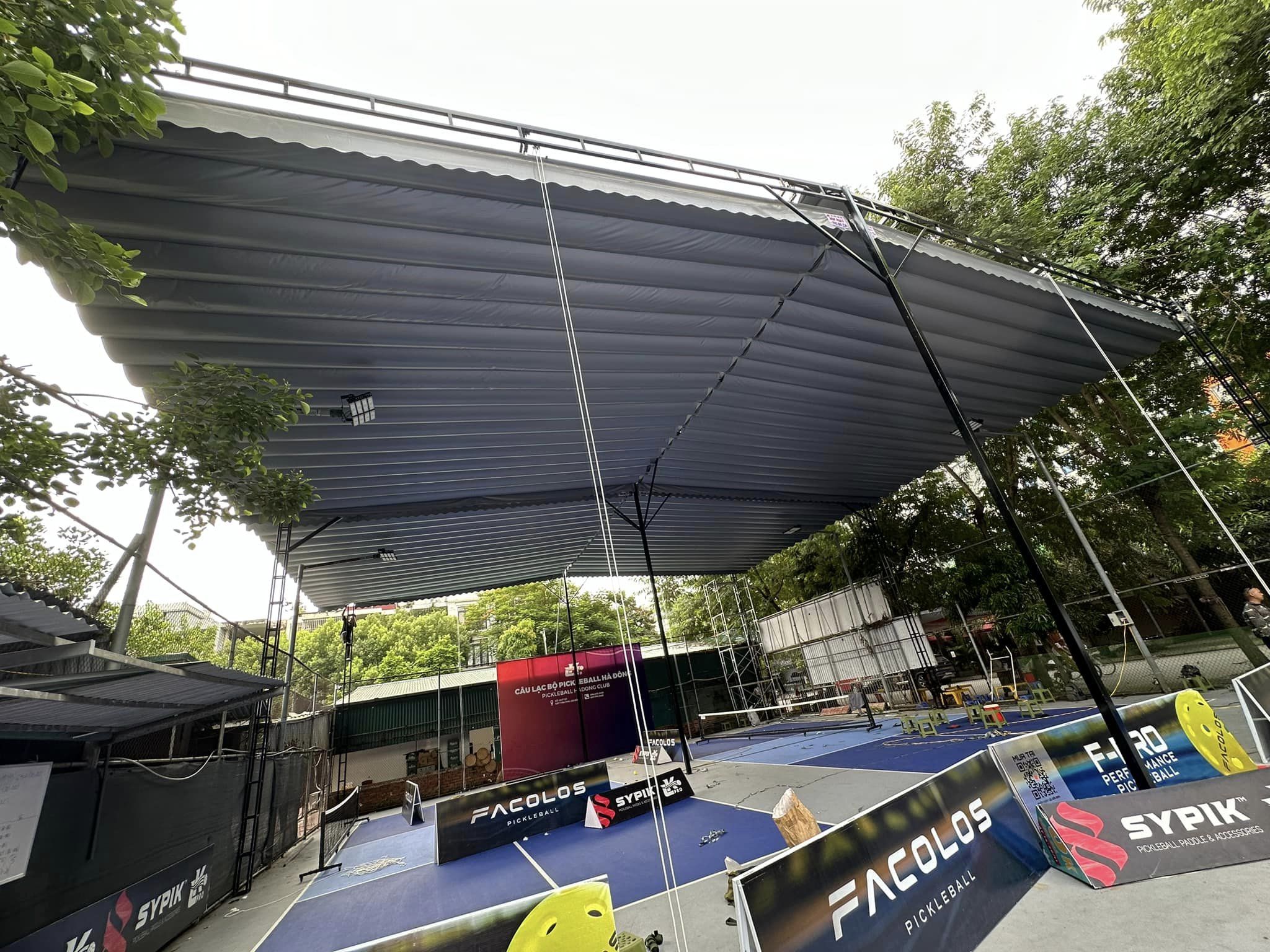 Mái bạt che nắng sân Pickleball Thanh Hoá Mái bạt che nắng sân Pickleball Thanh Hoá