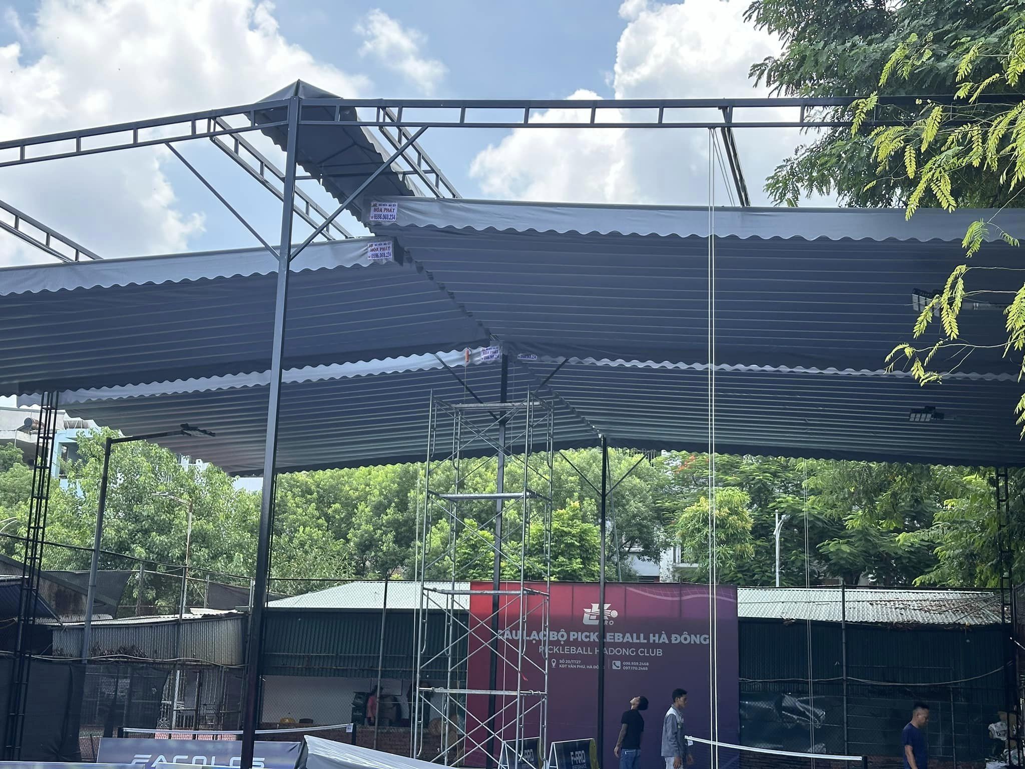Mái bạt che nắng sân Pickleball Thanh Hoá Mái bạt che nắng sân Pickleball Thanh Hoá