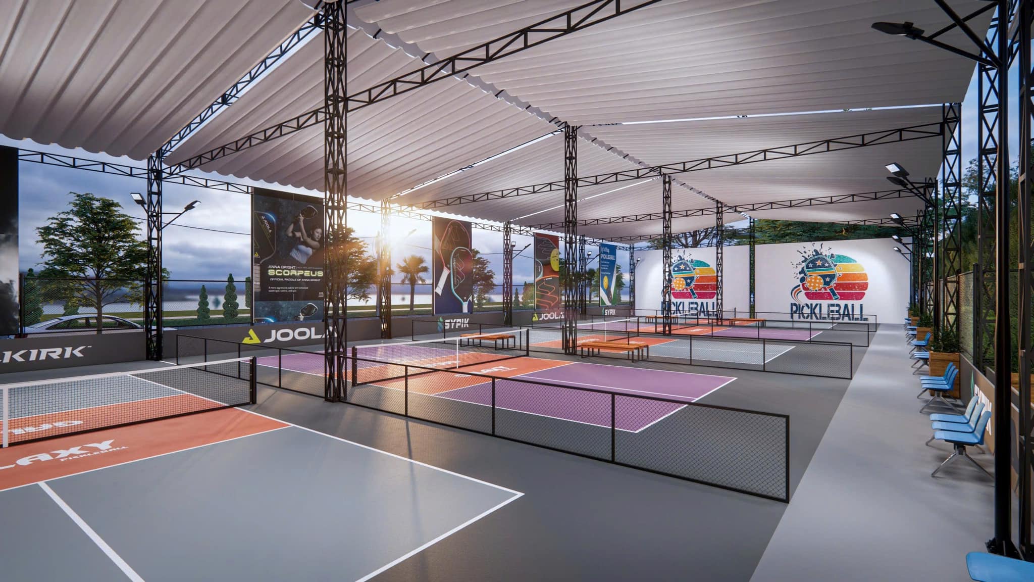 Mái bạt che nắng sân Pickleball Thanh Hoá Mái bạt che nắng sân Pickleball Thanh Hoá