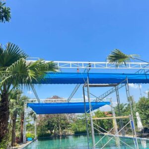 Mái xếp lượn sóng hồ bơi ở Thanh Hoá