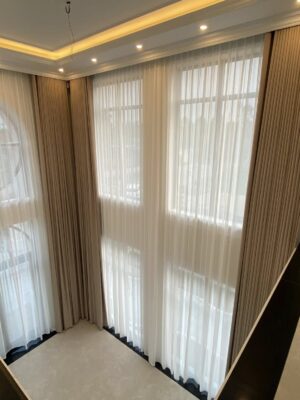 Rèm che cửa phòng khách thông tầng Thanh Hoá