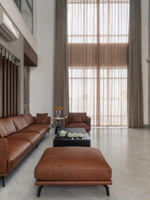 Rèm che cửa phòng khách thông tầng Thanh Hoá