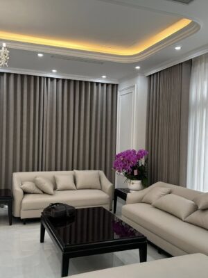 Rèm vải 2 lớp lắp đặt phòng khách ở Thanh Hoá