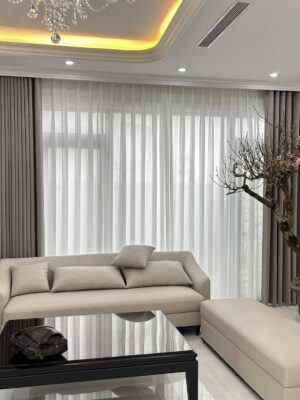 Rèm vải 2 lớp lắp đặt phòng khách ở Thanh Hoá