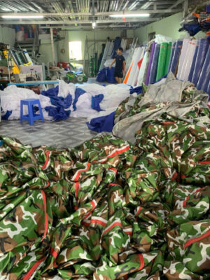 Xưởng cung cấp may vải bạt dù quân đội